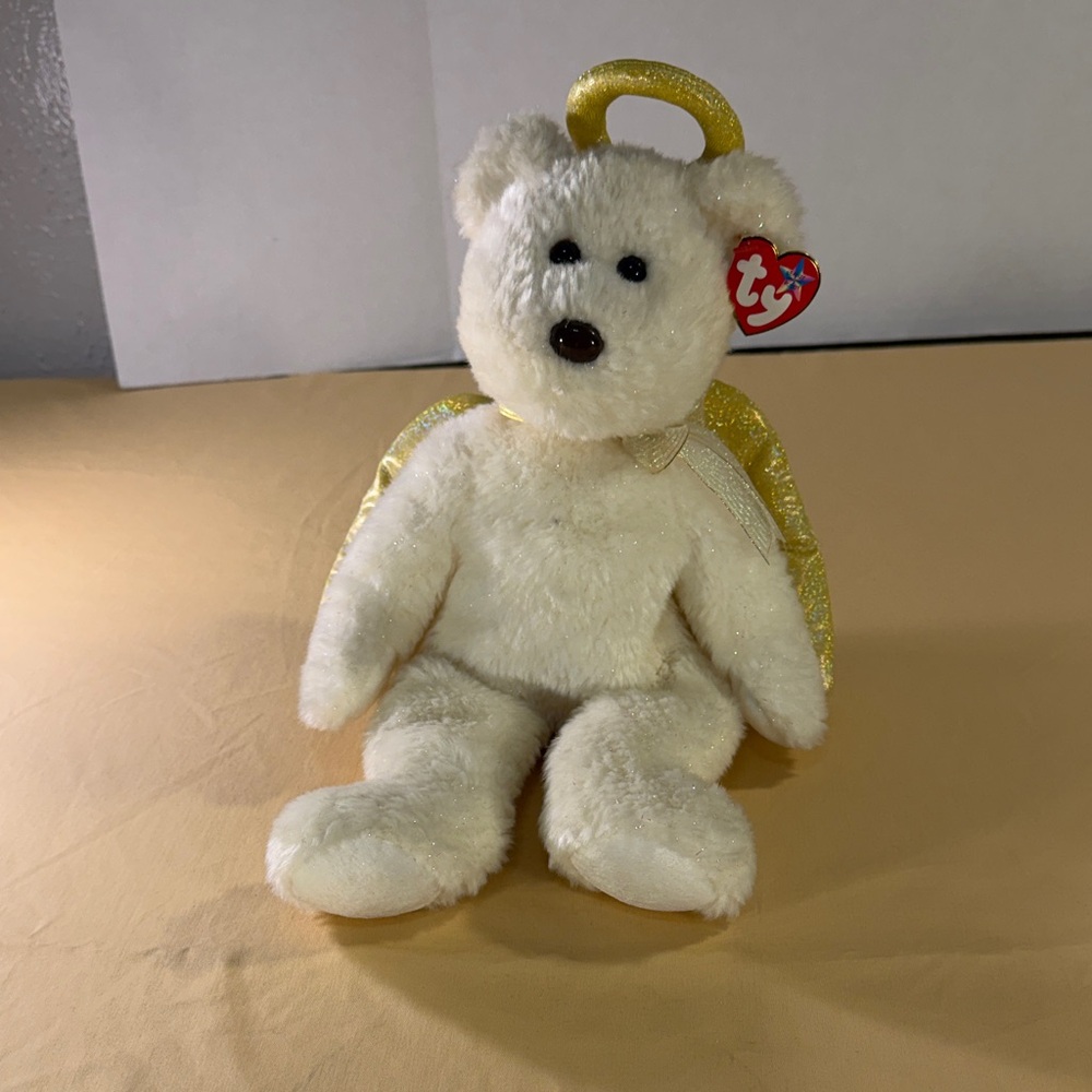 Ty beanie, buddy halo ll angel bear with tag from the 2000